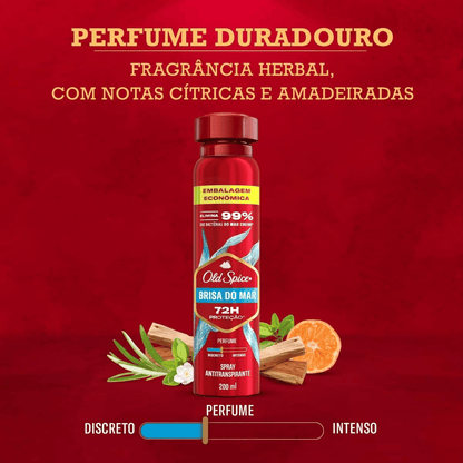 Desodorante Spray Old Spice Brisa do Mar Masculino 72h 200ml - Shopmano