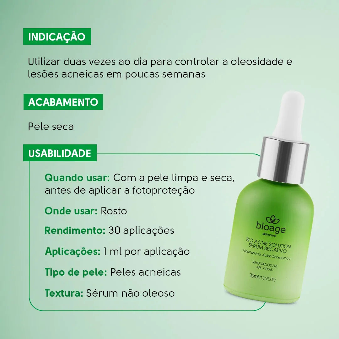 Sérum Antiacne Secativo Bioage 30ml