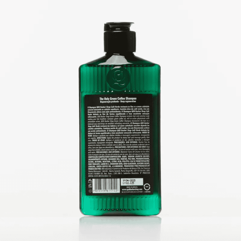 Shampoo de Cabelo Limpeza Diária Café Verde QOD Barber 220ml - Shopmano