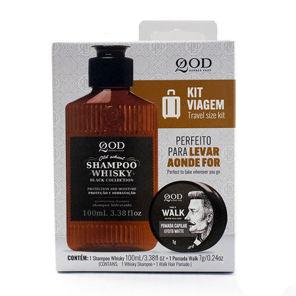 Kit Viagem Shampoo Whisky e Pomada Walk QOD Barber Shop - Shopmano