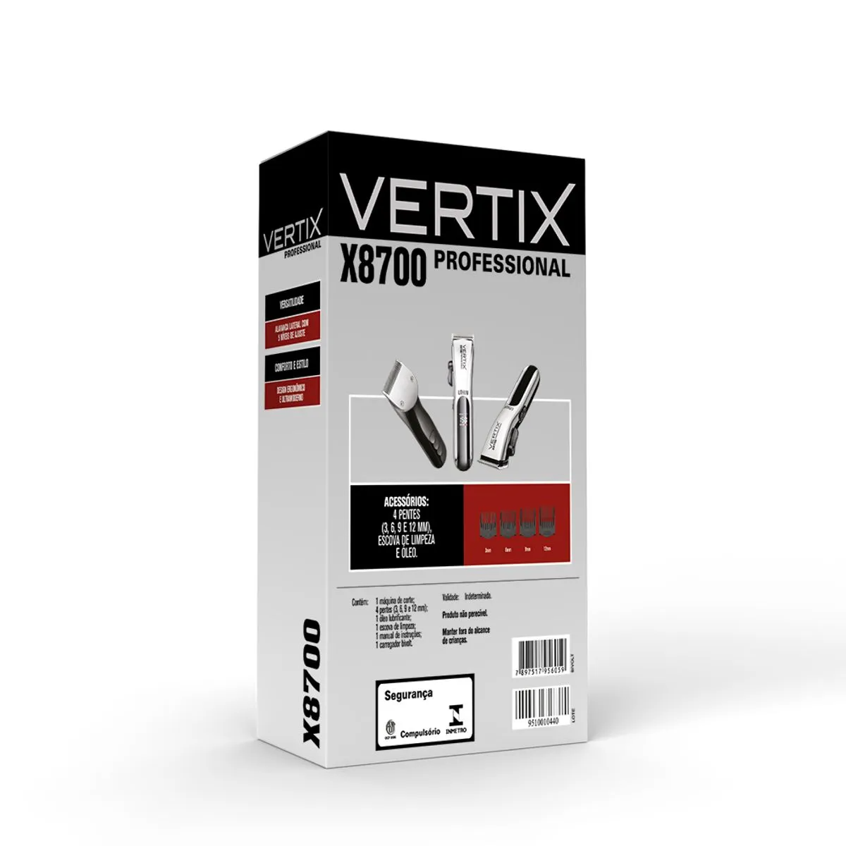 Máquina de Corte Profissional X8700 Bateria Lithium Vertix