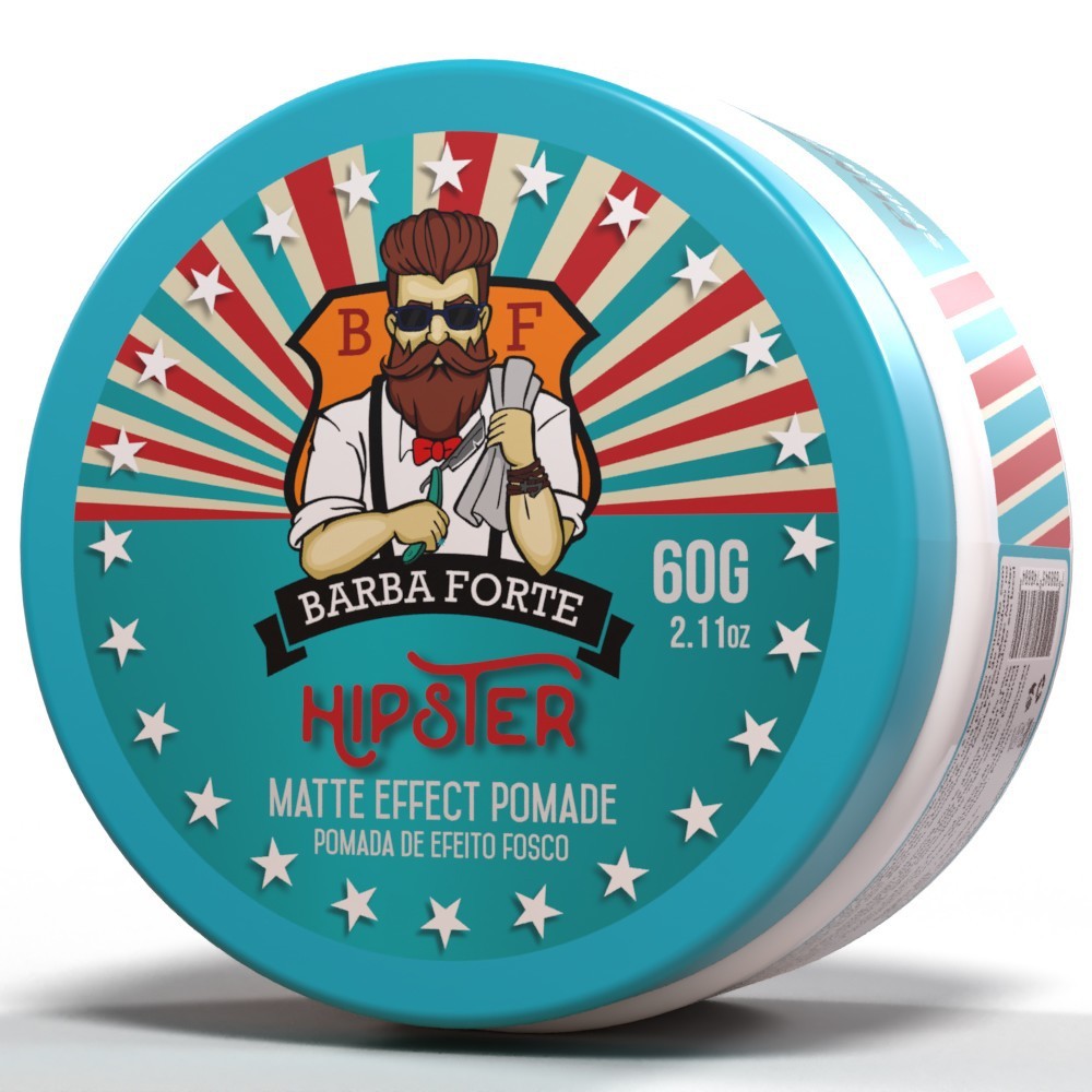 Pomada Efeito Fosco Matte Effect Hipster Barba Forte 60g - Shopmano