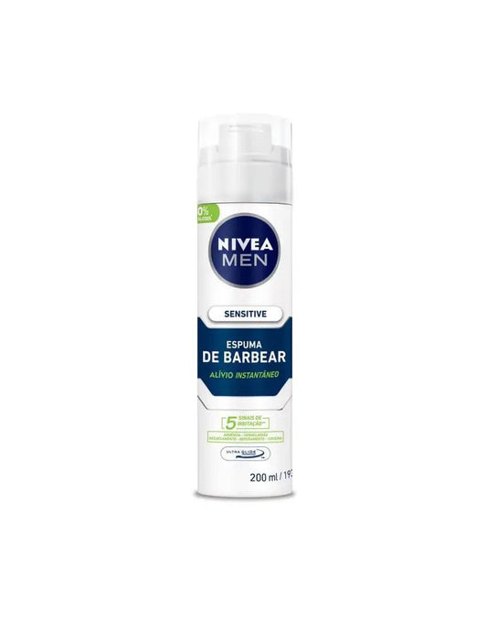 Espuma de Barbear Sensitive Nivea Men 200ml - Shopmano