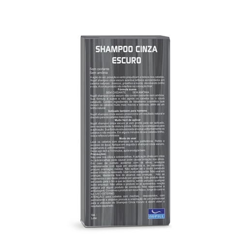 Shampoo Cabelos Brancos Grisalhos Cinza Escuro Nupill 300ml - Shopmano