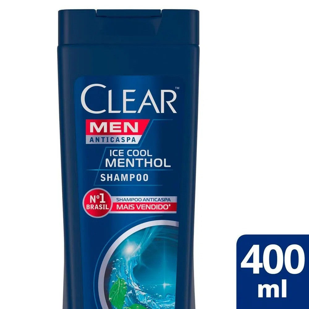 Shampoo Anticaspa Ice Cool Menthol Clear Men 400ml - Shopmano