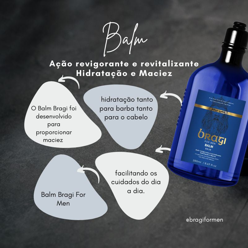 Balm Para Barba e Cabelo Bragi For Men 250ml - Shopmano