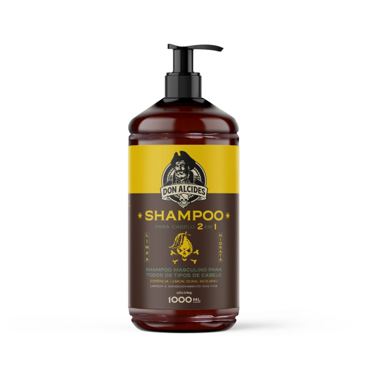 Shampoo para Cabelo 2 Em 1 Lemon Bone Don Alcides 1L - Shopmano