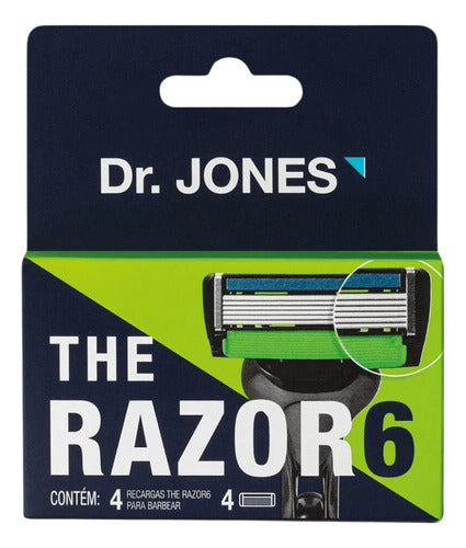 Kit 12 Recargas Lâminas De Barbear Refil The Razor6 Dr. Jones - Shopmano