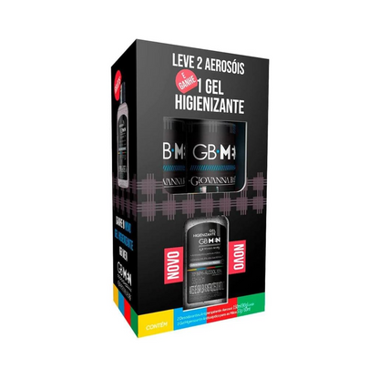 Kit 2 Desodorantes Urban 150ml + Álcool em Gel 60ml GB Men - Shopmano