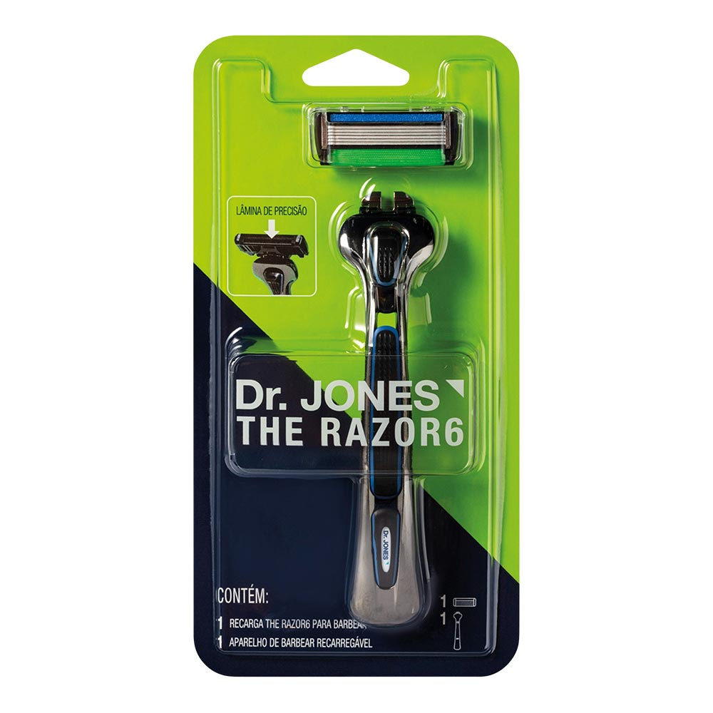 Kit Aparelho De Barbear The Razor6 + 9 Recargas Dr Jones - Shopmano