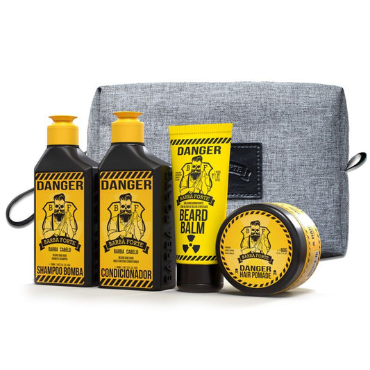 Kit Viagem Danger Barba Forte (4 Produtos + Nécessaire) - Shopmano