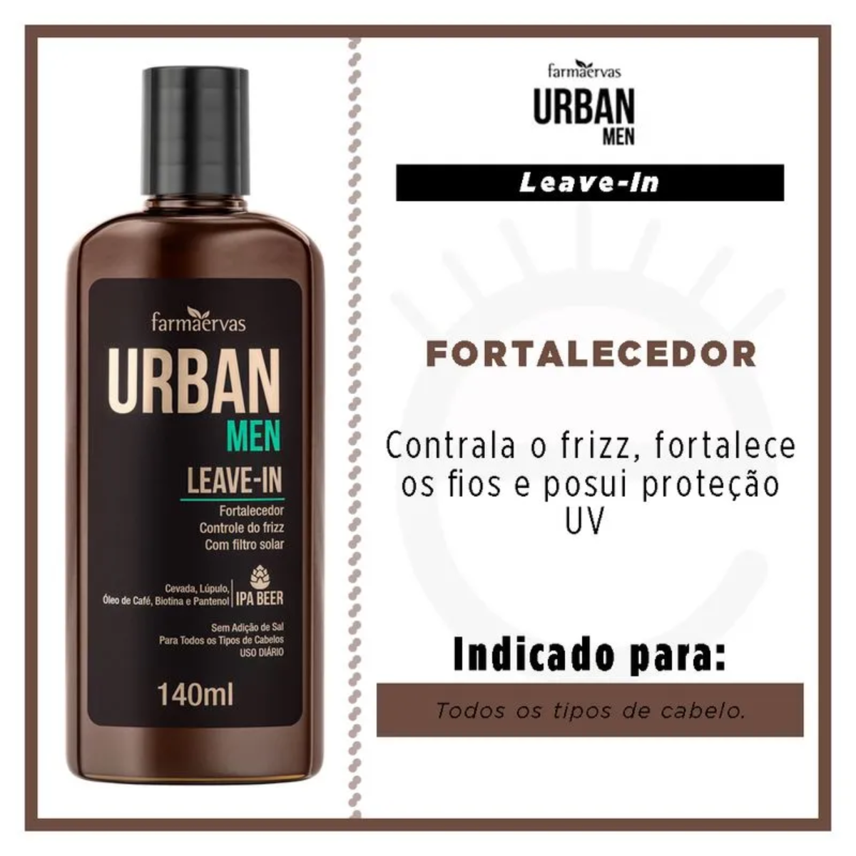 Leave In para Cabelos Urban Men 140 ml - Shopmano