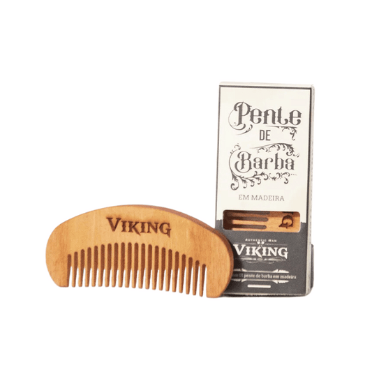 Pente de Bolso para Barba em Madeira Teca Viking - Shopmano