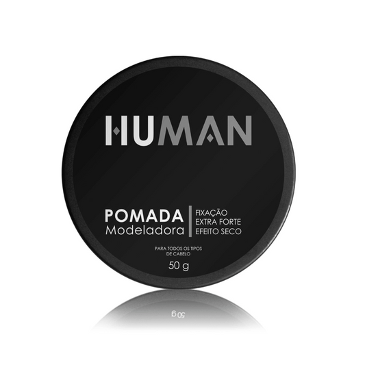 Pomada Modeladora Efeito Seco Extra Forte Human 50g - Shopmano