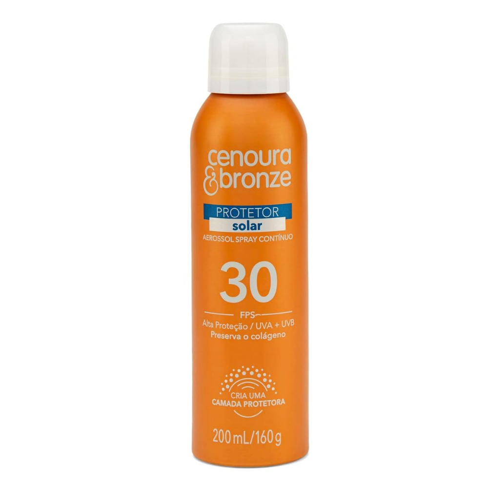 Protetor Solar Fps30 Aerosol Cenoura & Bronze 200ml - Shopmano