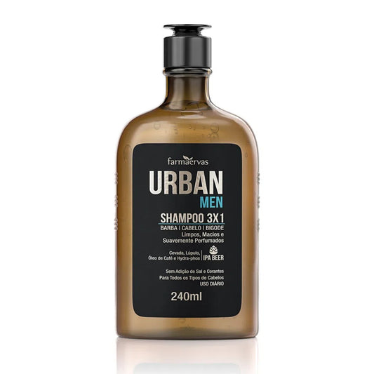 Shampoo 3x1 Barba Cabelo Bigode Ipa Beer Urban Men 240ml - Shopmano