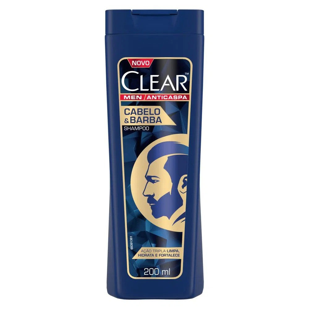 Shampoo Anticaspa Cabelo & Barba Clear Men 200ml - Shopmano