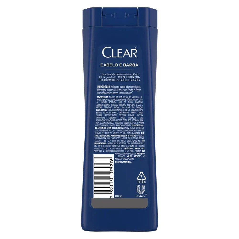 Shampoo Anticaspa Cabelo & Barba Clear Men 200ml - Shopmano