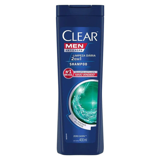 Shampoo Anticaspa Limpeza Diária 2 Em 1 Clear Men 400ml - Shopmano