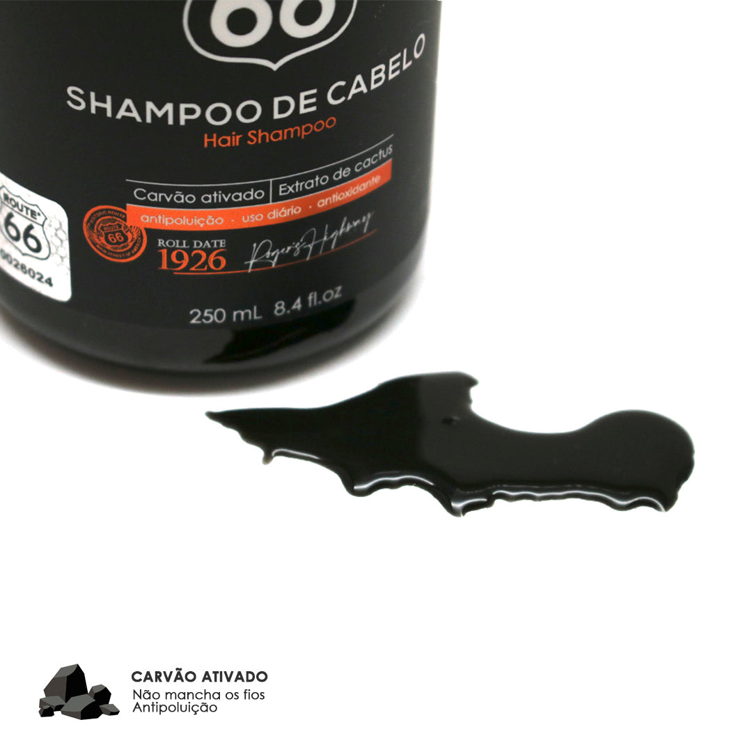 Shampoo de Cabelo Carvão Ativado Route 66 Viking 500ml - Shopmano