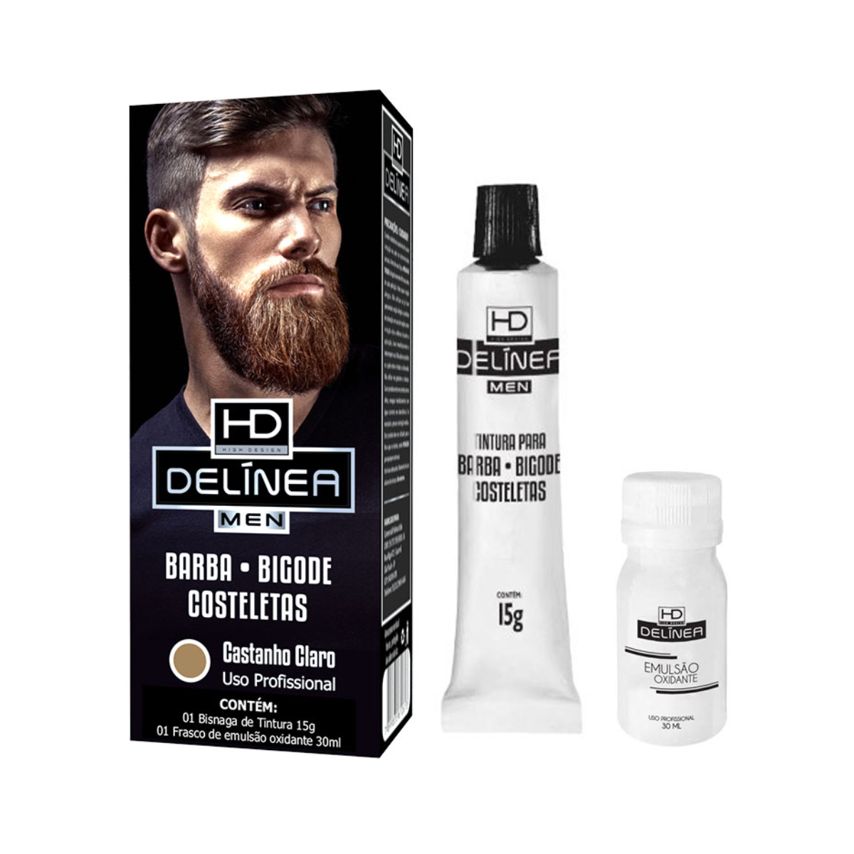 Tinta para Barba e Bigode Castanho Claro Delínea Men 15g - Shopmano