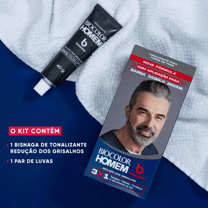 Tonalizante Redutor de Grisalhos Cabelo e Barba Biocolor Bozzano - Shopmano